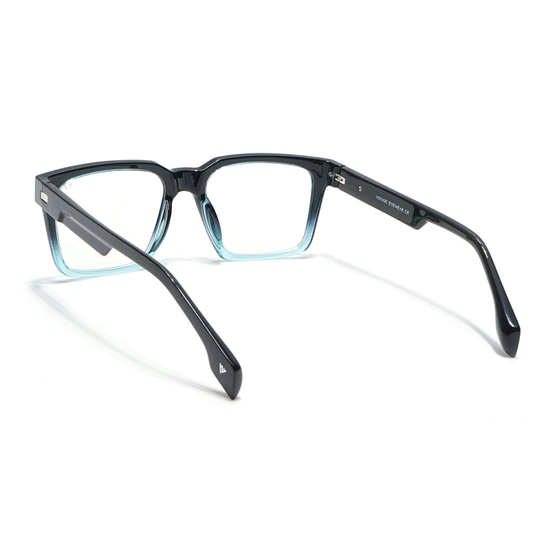 Voyage Visionary Black & Light Blue Square Eyeglasses for Men & Women - SLMG6392-C6