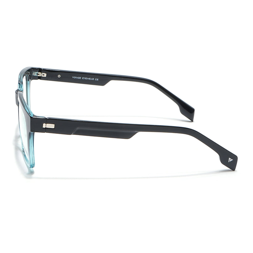 Voyage Visionary Black & Light Blue Square Eyeglasses for Men & Women - SLMG6392-C6