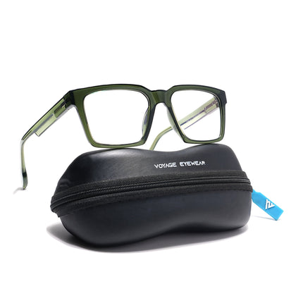 Voyage Visionary Olive Square Eyeglasses for Men & Women - SLMG6393-C7