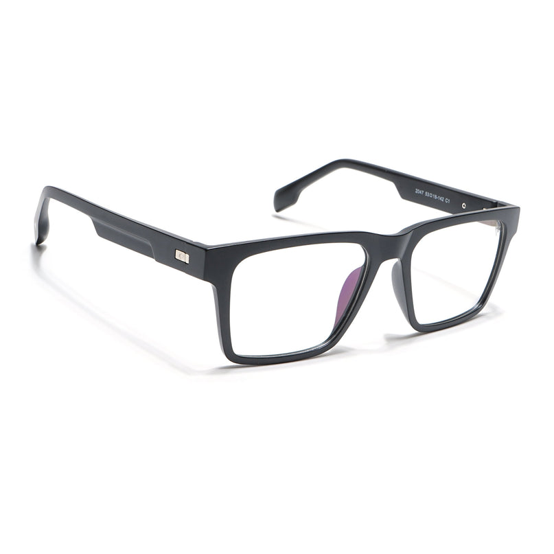 Voyage Visionary Matt Black Square Eyeglasses for Men & Women - SLMG6395-C1