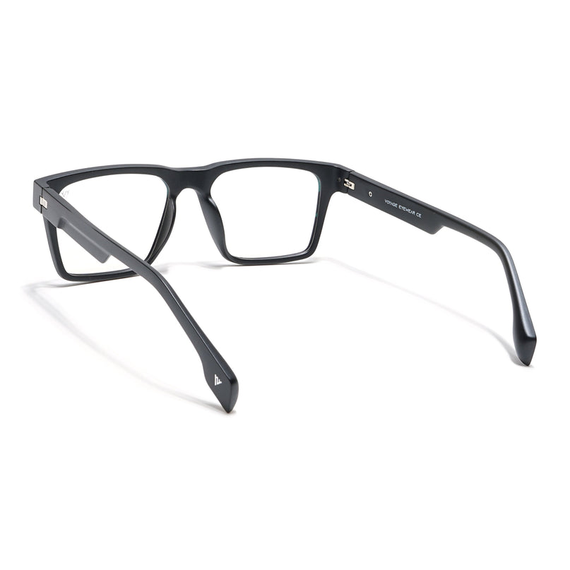 Voyage Visionary Matt Black Square Eyeglasses for Men & Women - SLMG6395-C1
