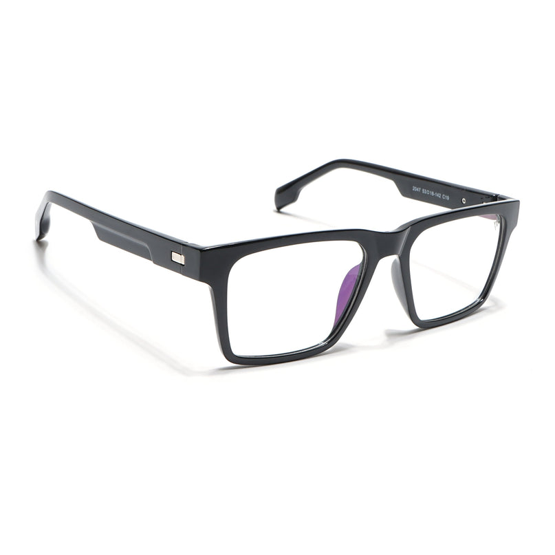 Voyage Visionary Shine Black Square Eyeglasses for Men & Women - SLMG6396-C2