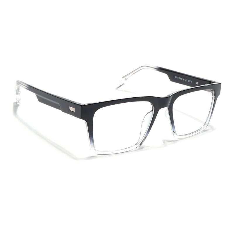 Voyage Visionary Black & Transparent Square Eyeglasses for Men & Women - SLMG6398-C4