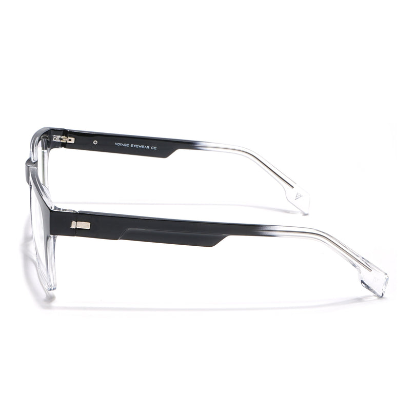 Voyage Visionary Black & Transparent Square Eyeglasses for Men & Women - SLMG6398-C4