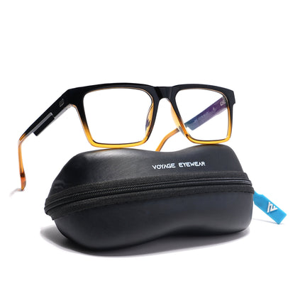 Voyage Visionary Black & Brown Square Eyeglasses for Men & Women - SLMG6399-C5