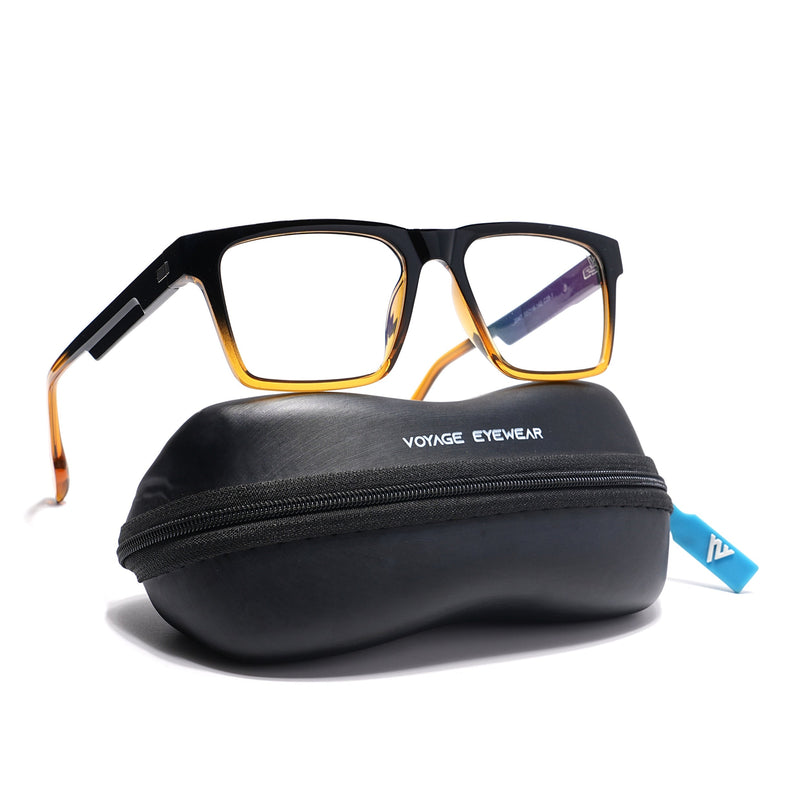 Voyage Visionary Black & Brown Square Eyeglasses for Men & Women - SLMG6399-C5