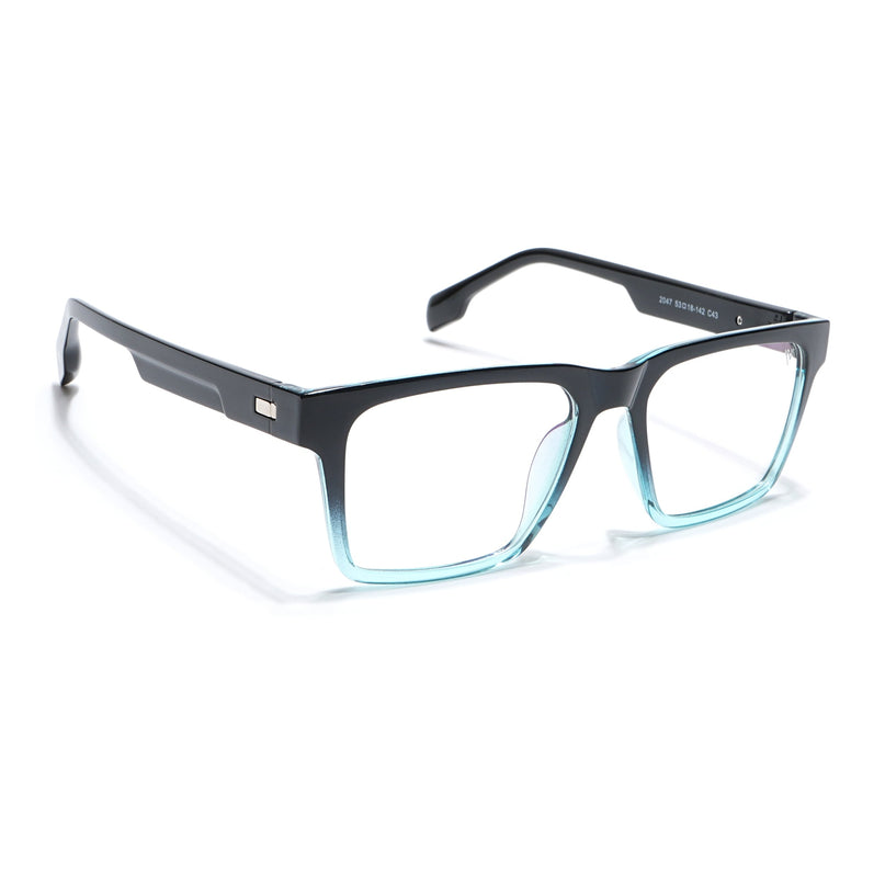 Voyage Visionary Black & Light Blue Square Eyeglasses for Men & Women - SLMG6400-C6