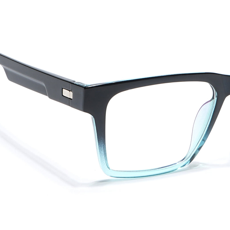 Voyage Visionary Black & Light Blue Square Eyeglasses for Men & Women - SLMG6400-C6