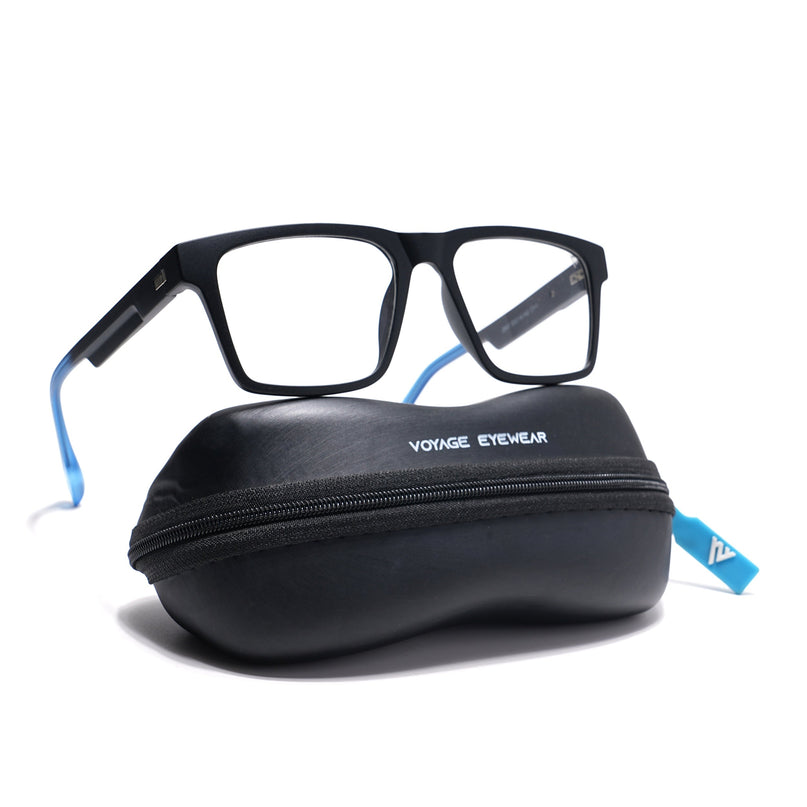 Voyage Visionary Matt Black Square Eyeglasses for Men & Women - SLMG6401-C7
