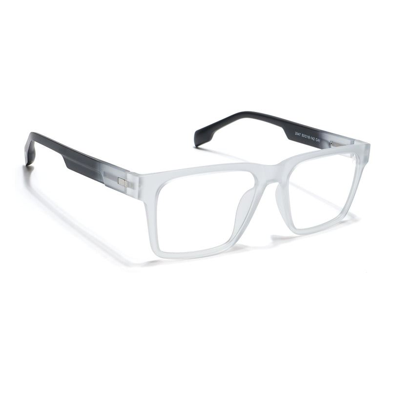Voyage Visionary Matt Transparent Square Eyeglasses for Men & Women - SLMG6402-C8