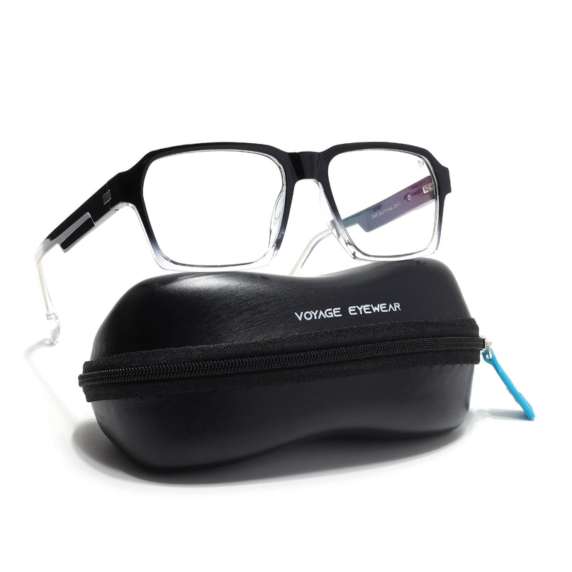 Voyage Visionary Select Black & Transparent Square Eyeglasses for Men & Women - SLMG6471-C4