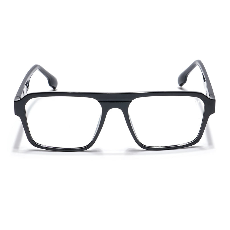 Voyage Visionary Shine Black Square Eyeglasses for Men & Women - SLMG6403-C1