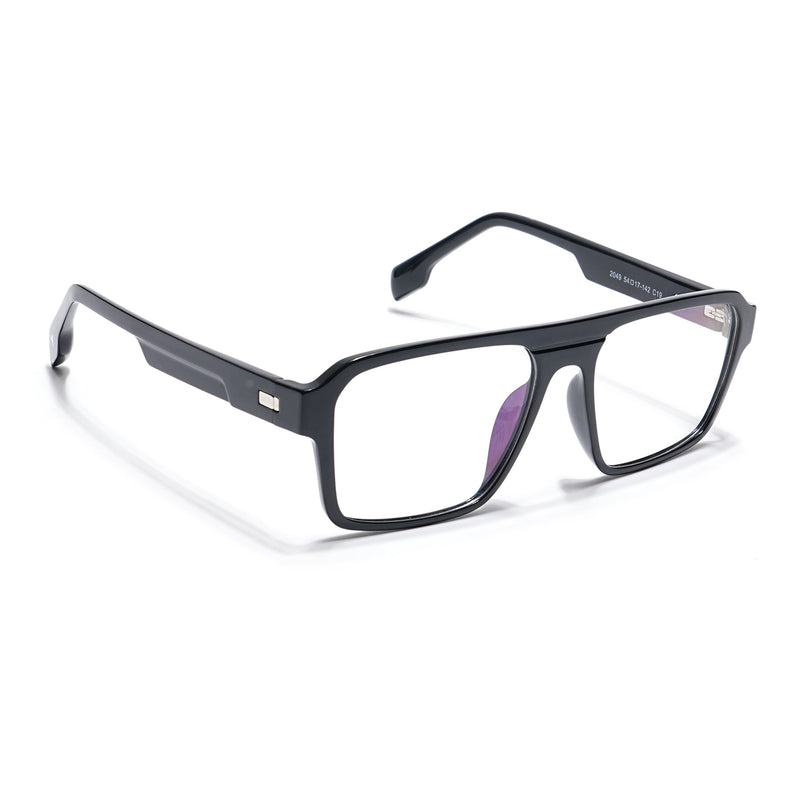 Voyage Visionary Shine Black Square Eyeglasses for Men & Women - SLMG6403-C1