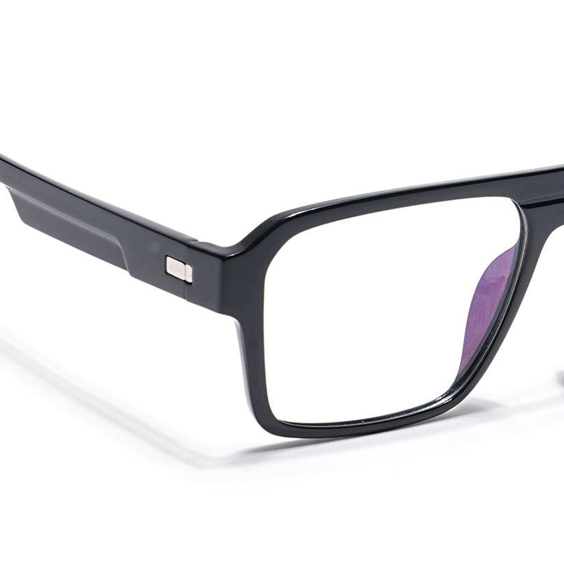 Voyage Visionary Shine Black Square Eyeglasses for Men & Women - SLMG6403-C1