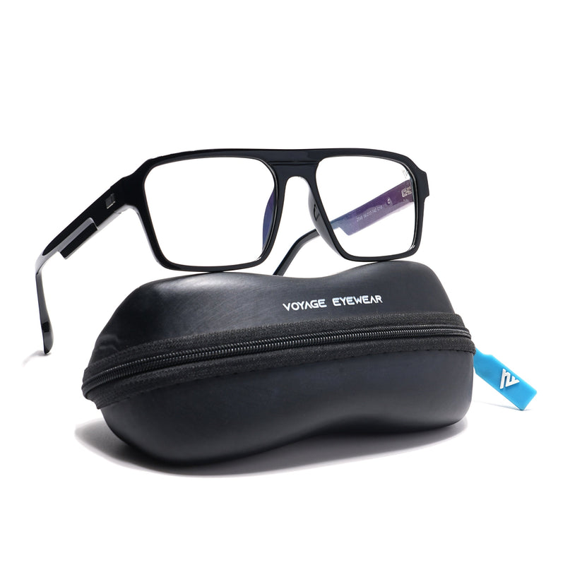 Voyage Visionary Shine Black Square Eyeglasses for Men & Women - SLMG6403-C1