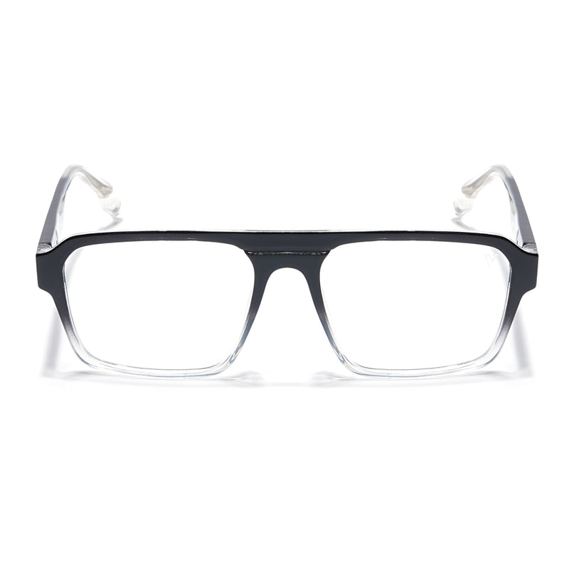 Voyage Visionary Black & Transparent Square Eyeglasses for Men & Women - SLMG6405-C3