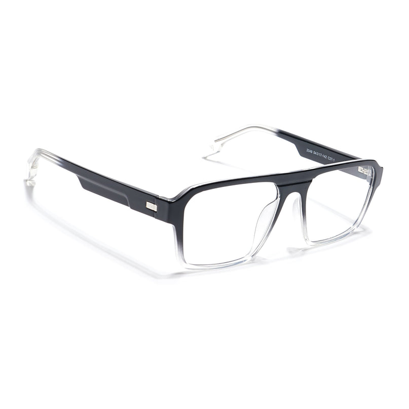 Voyage Visionary Black & Transparent Square Eyeglasses for Men & Women - SLMG6405-C3