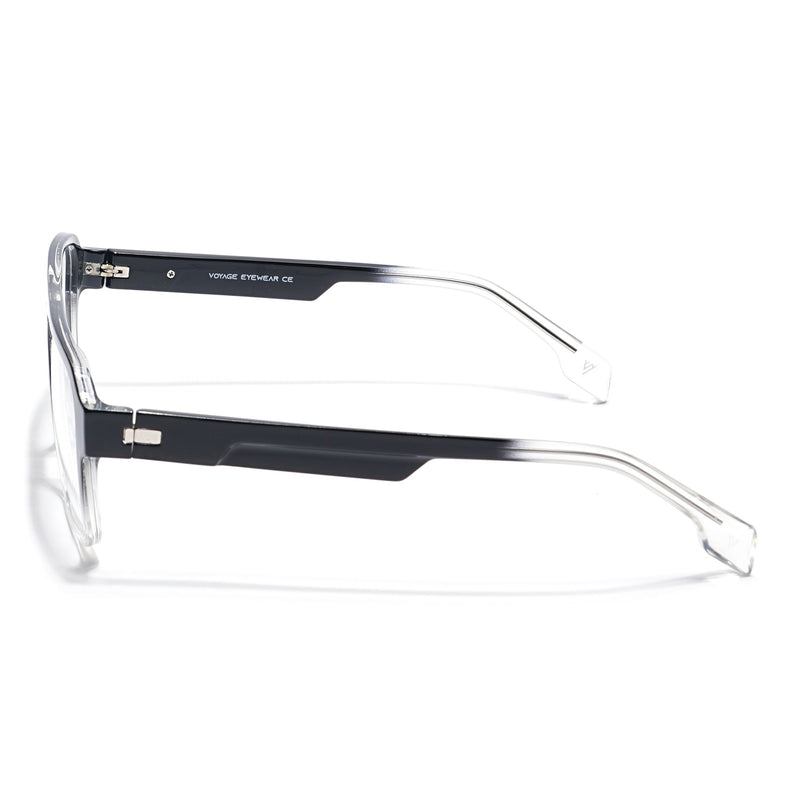Voyage Visionary Black & Transparent Square Eyeglasses for Men & Women - SLMG6405-C3