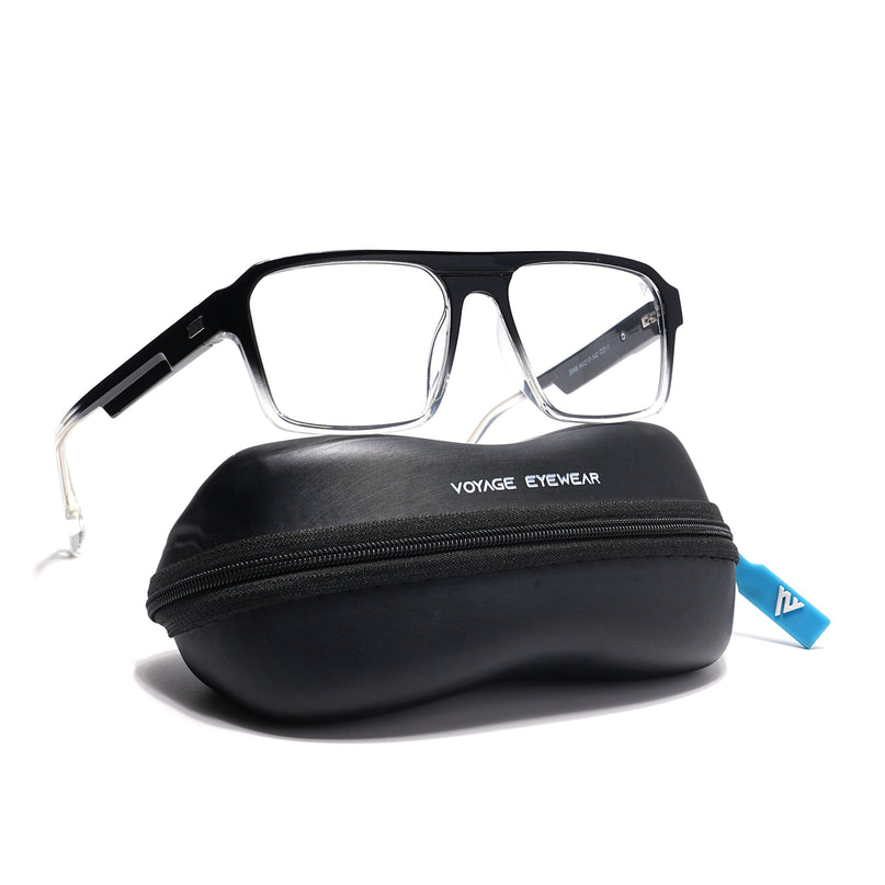 Voyage Visionary Black & Transparent Square Eyeglasses for Men & Women - SLMG6405-C3