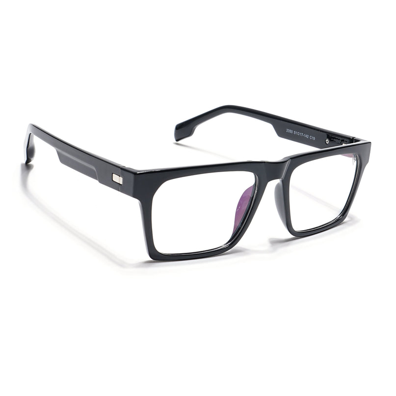 Voyage Visionary Shine Black Square Eyeglasses for Men & Women - SLMG6406-C1