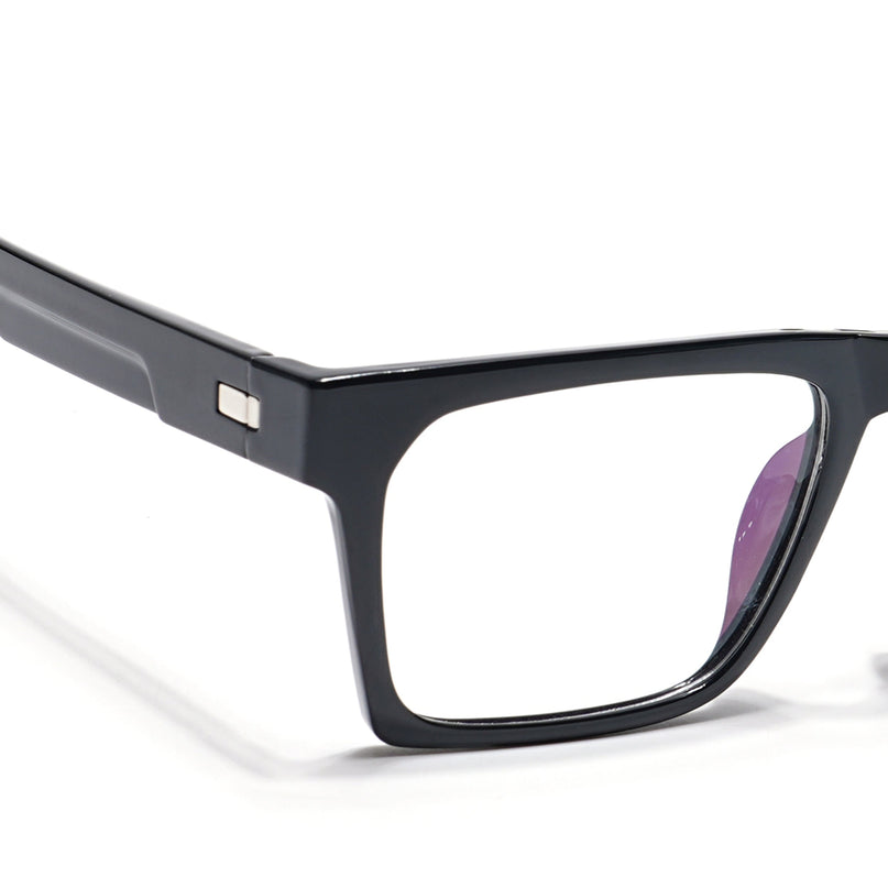 Voyage Visionary Shine Black Square Eyeglasses for Men & Women - SLMG6406-C1