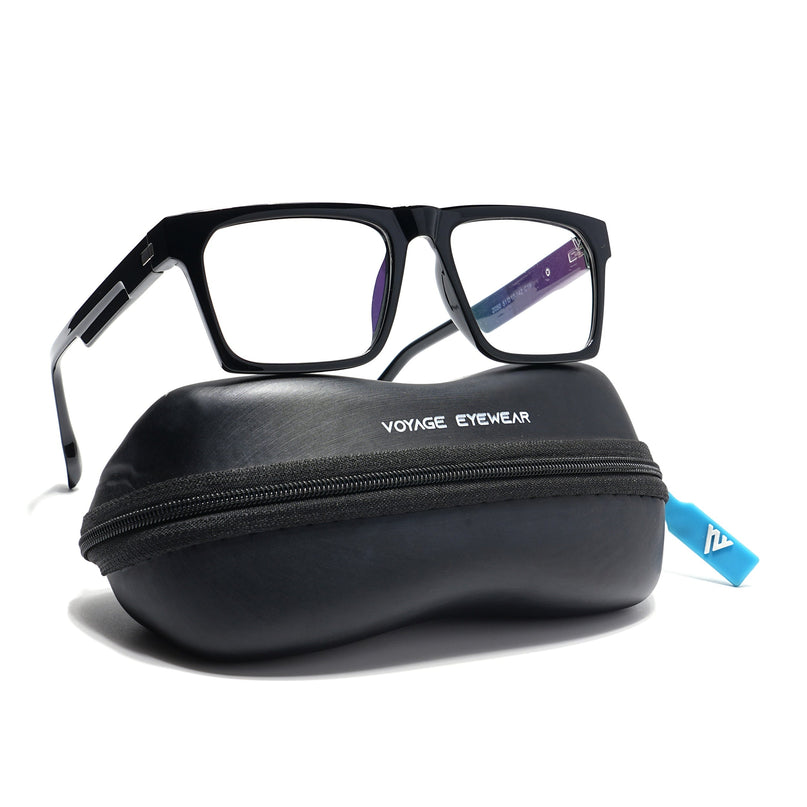 Voyage Visionary Shine Black Square Eyeglasses for Men & Women - SLMG6406-C1
