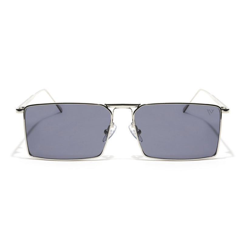 Silver Digger | Black & Silver Rectangular Sunglasses - MG3573