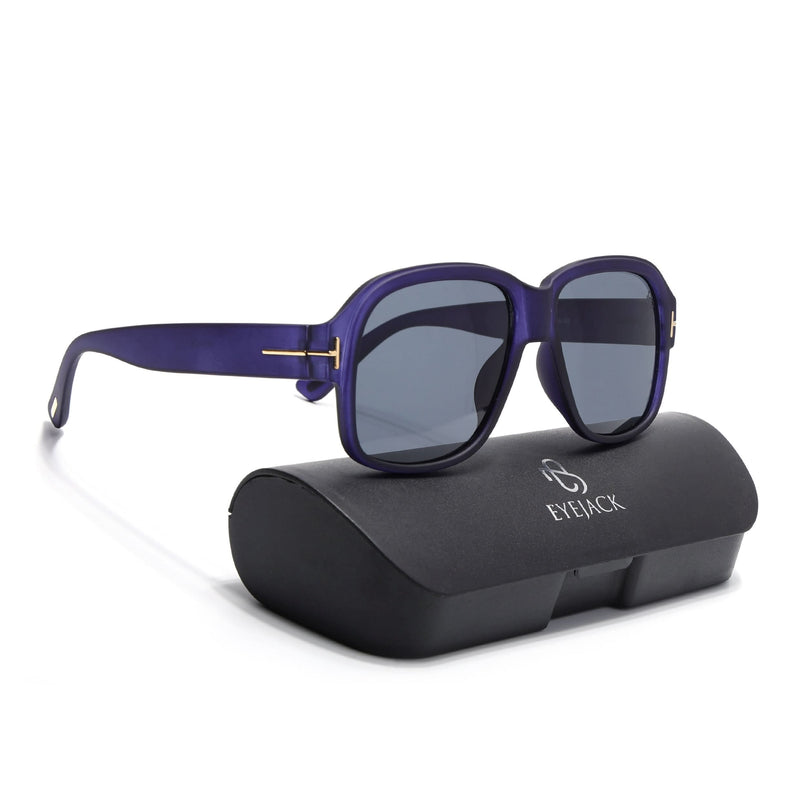 Eyejack Blue Wayfarer Sunglasses for Men & Women (21034CL1060)