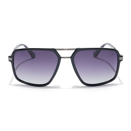 Voyage Select Wayfarer Polarized Sunglasses (Grey & Clear Lens | Shine Black Frame - SLPMG6209)