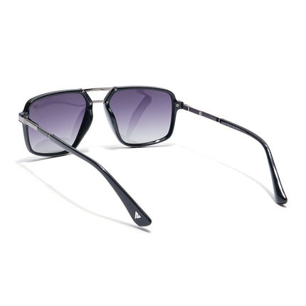 Voyage Select Wayfarer Polarized Sunglasses (Grey & Clear Lens | Shine Black Frame - SLPMG6209)