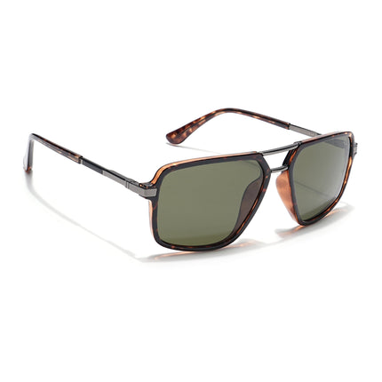 Voyage Select Wayfarer Polarized Sunglasses (Green Lens | Demi Brown Frame - SLPMG6211)