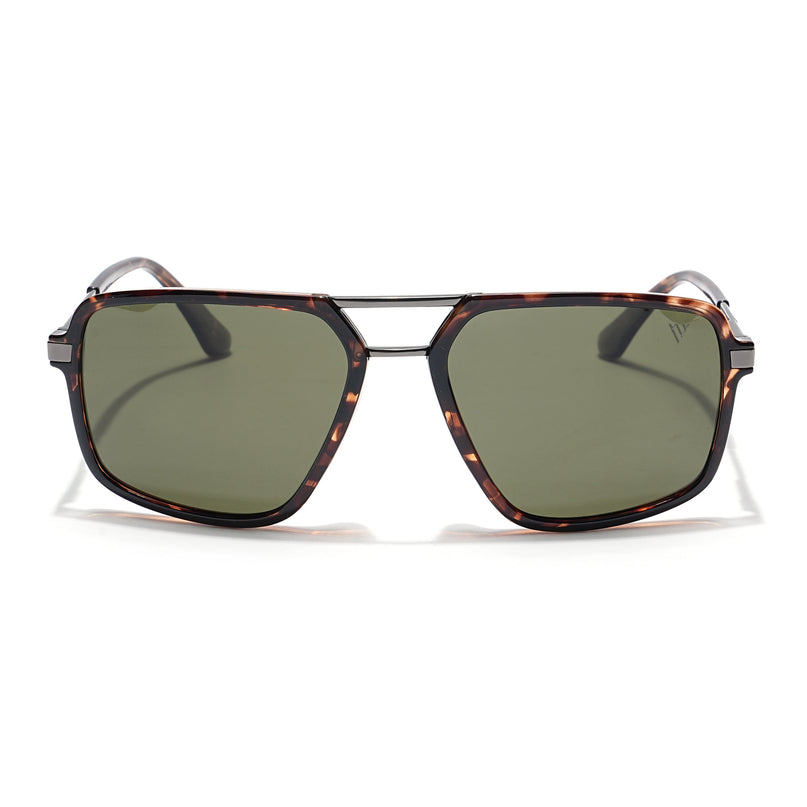 Voyage Select Wayfarer Polarized Sunglasses (Green Lens | Demi Brown Frame - SLPMG6211)