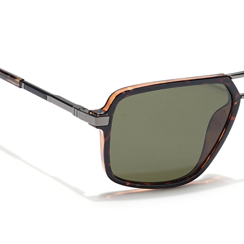 Voyage Select Wayfarer Polarized Sunglasses (Green Lens | Demi Brown Frame - SLPMG6211)