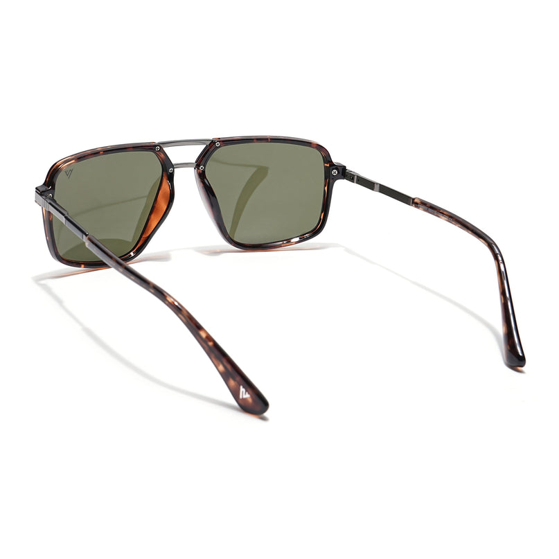 Voyage Select Wayfarer Polarized Sunglasses (Green Lens | Demi Brown Frame - SLPMG6211)