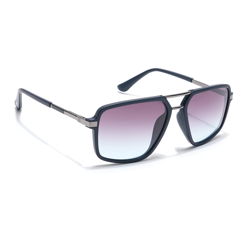 Voyage Select Wayfarer Polarized Sunglasses (Grey & Clear Lens | Navy Blue Frame - SLPMG6212)