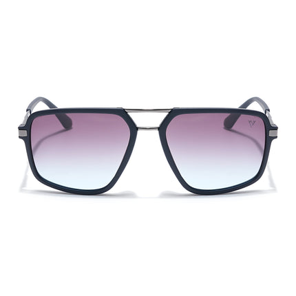 Voyage Select Wayfarer Polarized Sunglasses (Grey & Clear Lens | Navy Blue Frame - SLPMG6212)
