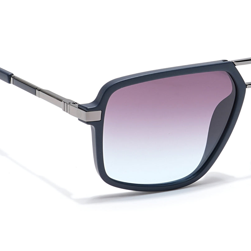 Voyage Select Wayfarer Polarized Sunglasses (Grey & Clear Lens | Navy Blue Frame - SLPMG6212)