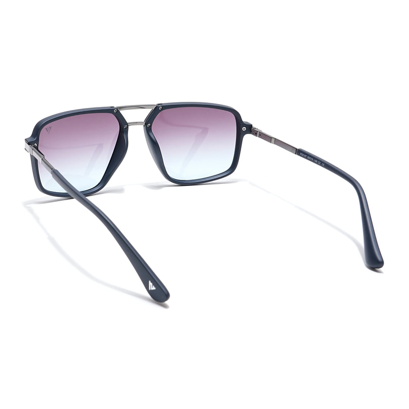 Voyage Select Wayfarer Polarized Sunglasses (Grey & Clear Lens | Navy Blue Frame - SLPMG6212)