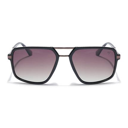 Voyage Select Wayfarer Polarized Sunglasses (Brown & Clear Lens | Shine Black Frame - SLPMG6213)