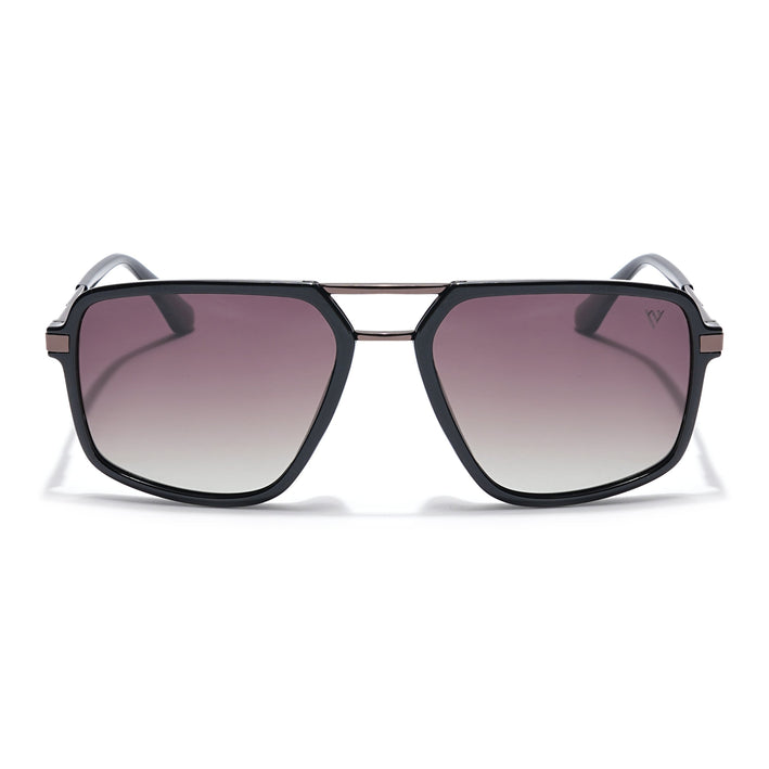 Voyage Select Wayfarer Polarized Sunglasses (Brown & Clear Lens | Shine Black Frame - SLPMG6213)
