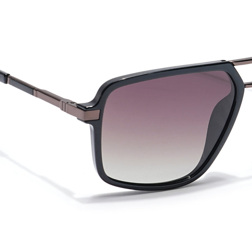 Voyage Select Wayfarer Polarized Sunglasses (Brown & Clear Lens | Shine Black Frame - SLPMG6213)