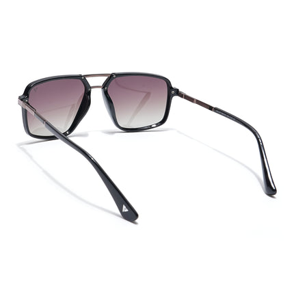 Voyage Select Wayfarer Polarized Sunglasses (Brown & Clear Lens | Shine Black Frame - SLPMG6213)