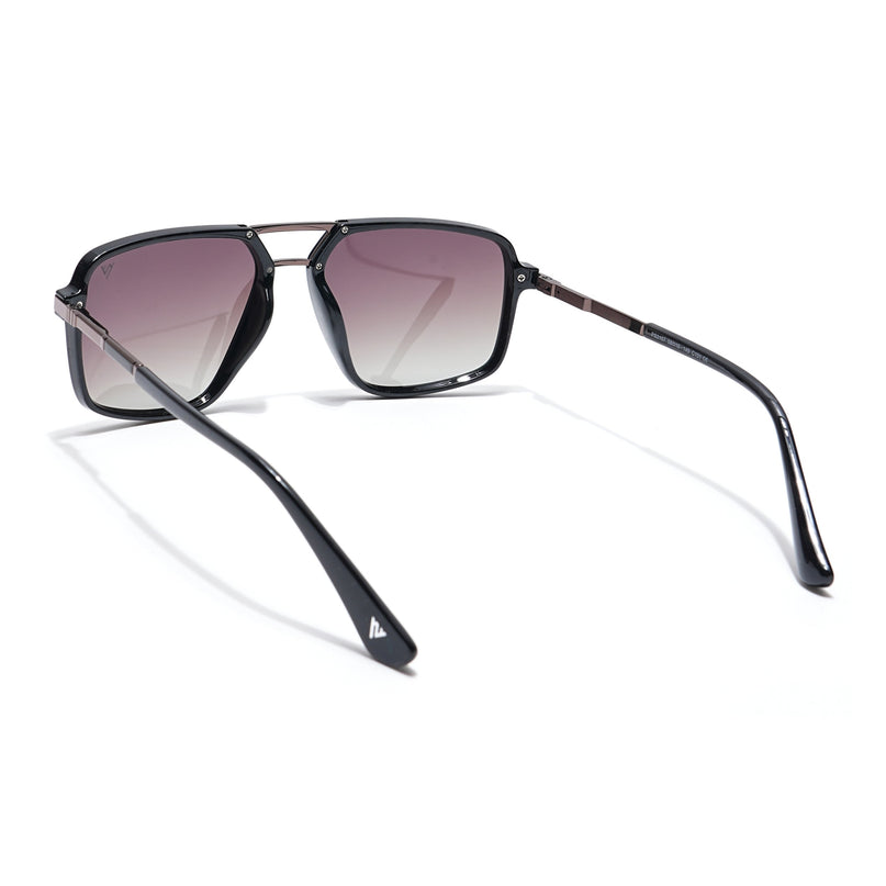Voyage Select Wayfarer Polarized Sunglasses (Brown & Clear Lens | Shine Black Frame - SLPMG6213)
