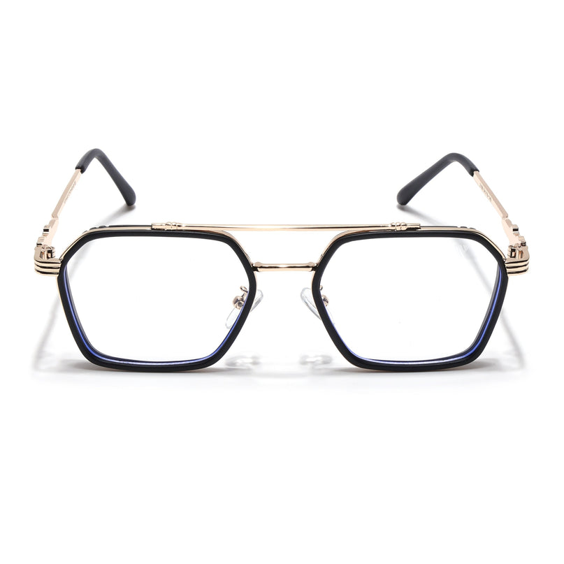 Voyage Black & Golden Wayfarer Eyeglasses for Men & Women - MG5261-C2