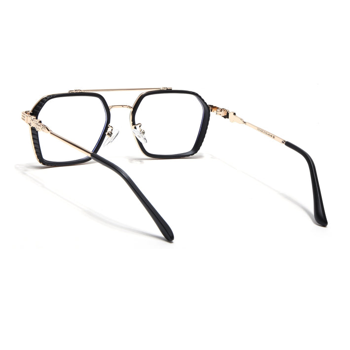 Voyage Black & Golden Wayfarer Eyeglasses for Men & Women - MG5261-C2