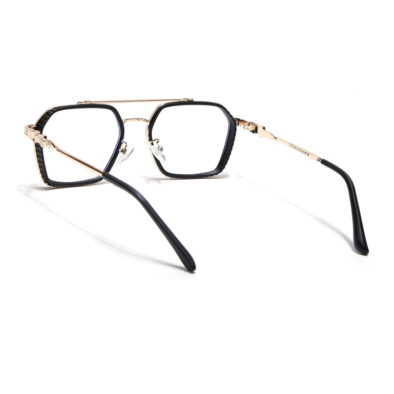 Voyage Black & Golden Wayfarer Eyeglasses for Men & Women - MG5261-C2