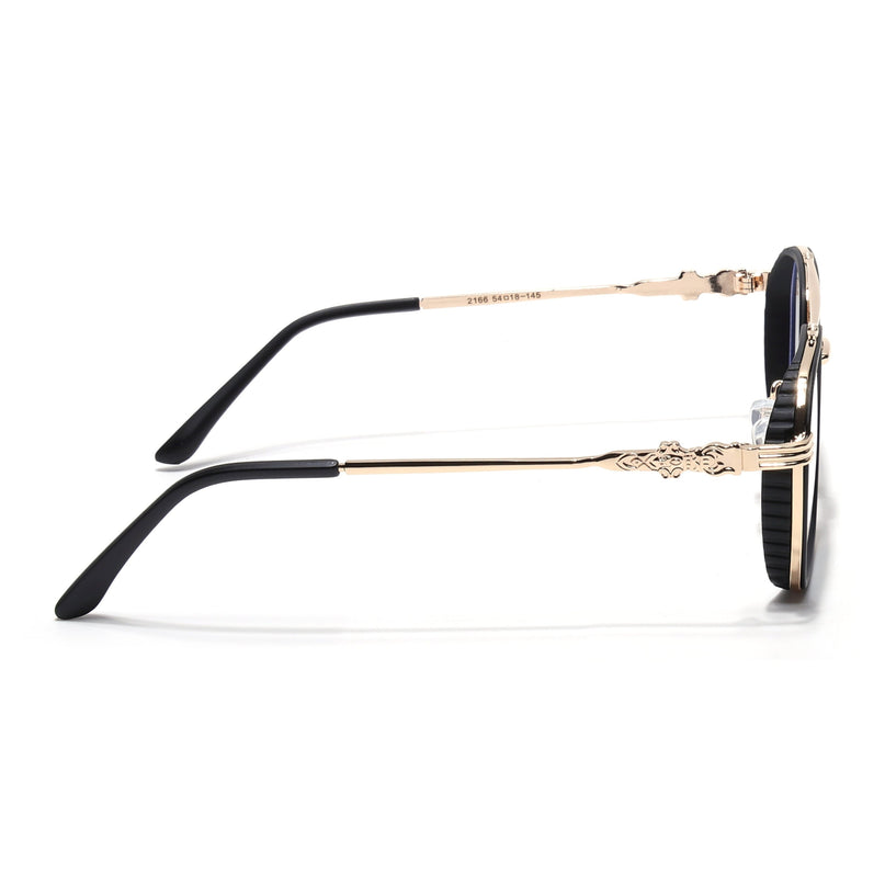 Voyage Black & Golden Wayfarer Eyeglasses for Men & Women - MG5261-C2