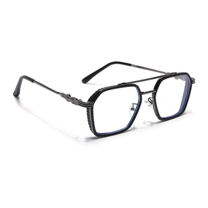 Voyage Black & Grey Wayfarer Eyeglasses for Men & Women - MG5262-C3