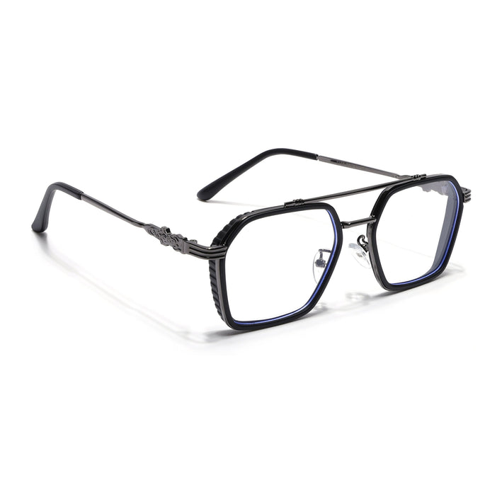 Voyage Black & Grey Wayfarer Eyeglasses for Men & Women - MG5262-C3