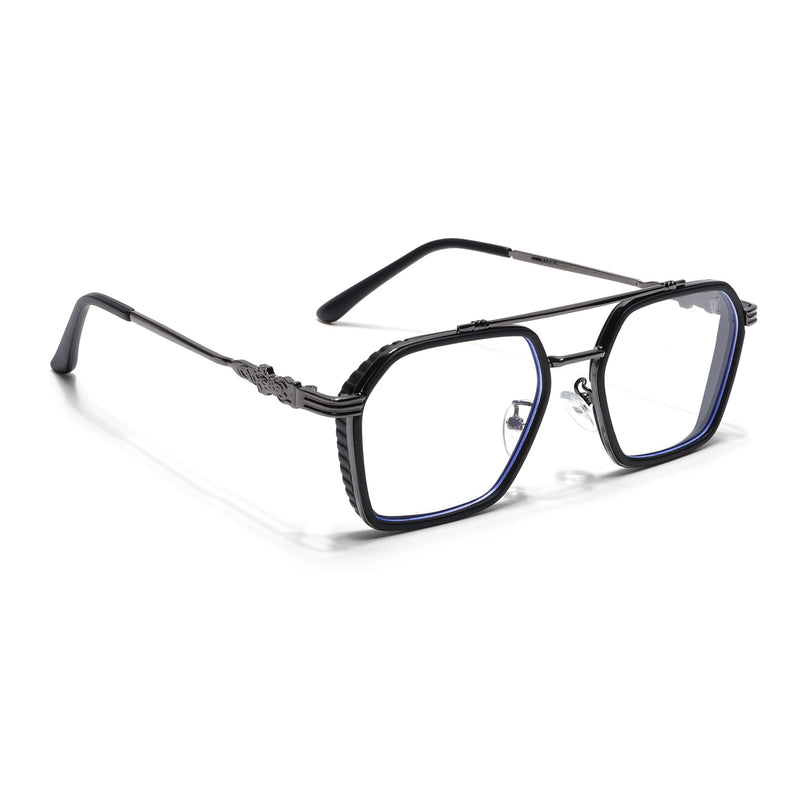 Voyage Black & Grey Wayfarer Eyeglasses for Men & Women - MG5262-C3